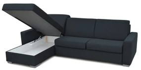 Canapea colțar extensibilă LEKA stânga, albastru, cu spațiu depozitare, pentru d