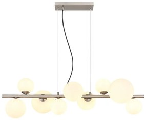 Lustra suspendata 9L design modern Riha nichel