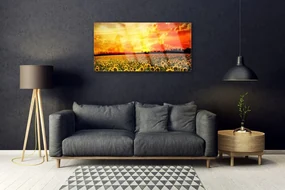 Tablouri acrilice Meadow Sunflowers Floral Verde Galben Maro