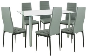 Set de masă Verna 6+1 gri-negru