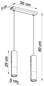 Lustră pe cablu LOOPEZ 2xGU10/40W/230V neagră/cupru Sollux SL.0947