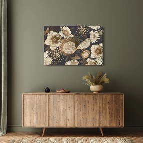 Tablou - Flori aurii pe fundal întunecat (90x60 cm)