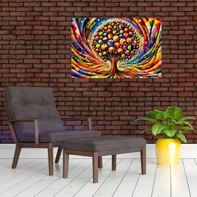 Tablou – Arbore colorat cu mere (90x60 cm)