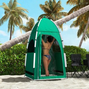 Outsunny Cort Dus Vestiar Intimitate Adăpost Portabil Exterior Camping Plajă Geantă Transport Verde | Aosom Romania