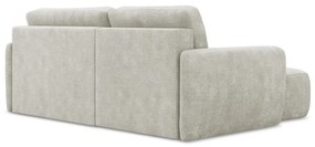 Colțar crem extensibil/cu spațiu de depozitare cu tapițerie din chenille (cu colț pe partea stângă/cu șezlong) Lilo – Makamii