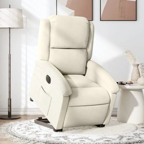 vidaXL Fotoliu electric rabatabil cu ridicare, crem, catifea