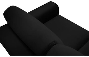 Canapea neagră extensibilă, cu spațiu de depozitare cu tapițerie din catifea 235 cm Kyoto – Cosmopolitan Design