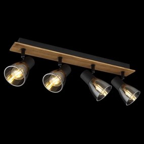 Spot CLAUDE 4xE14/40W/230V negru/lemn Globo 54307-4W