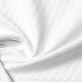 Goldea lenjerie de pat din damasc cu dungi 4mm - alb 140 x 200 și 50 x 70 cm