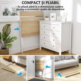 Birou HOMCOM pliant compact, suport monitor, lemn natural | Aosom Romania
