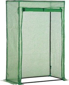 Sera Outsunny cu ușă, seră de iarnă din oțel, seră pentru balcon, grădină, seră de roșii 100x50x150cm, seră de roșii pentru roșii, legume, flori, plante, verde | Aosom Romania