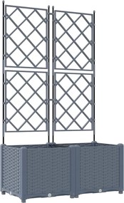 vidaXL Vază pentru Grădină 2 pcs Gri Deschis 80 x 40 x 143 cm Oțel