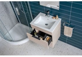 JIKA H4536021765141 - Corp de baie CUBE cu lavoar, 60,7 x 65 cm, frasin