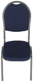 Scaun, rabatabil, textil albastru închis/gri cadru, JEFF 2 NEW