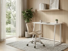 Set pentru birou ZARIMO masa 80x40 cm, albă + fotoliu AVOLA VELVET, crem deschis