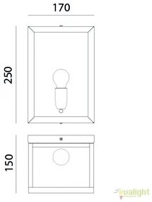 Aplica de perete exterior cu protectie IP55, Quadro 262.02.OT