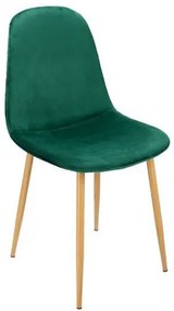 Scaun bucatarie/living, catifea, model cusatura pe spate, verde, max 100 kg, 44x52x85 cm, Vigo