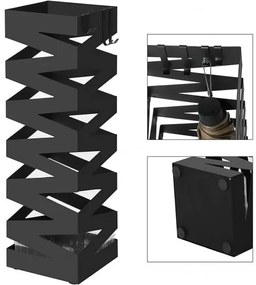 Suport Umbrela Fence Black, 15.5 x 15.5 x 49 cm