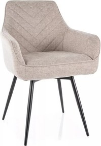 Scaun SERVIO, bej deschis - Brego 31, stofa clasica/metal, 55x58x88 cm