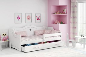 copii pat Julia cu spate - alb  160x80 cm Juliett