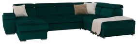 Coltar Living Extensibil LAMORA U Verde Stanga