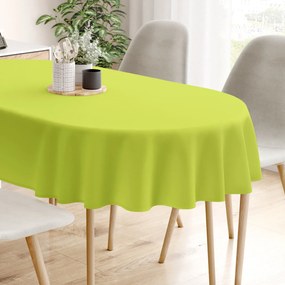 Goldea față de masă loneta - verde - ovală 140 x 280 cm