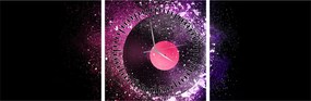 Tablou - Disc de vinil roz-violet (cu ceas) (90x30 cm)