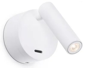 Aplica moderna cu reader LED design minimalist BOC alba
