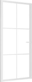 vidaXL Ușă de interior, 93x201,5 cm, alb, sticlă ESG și aluminiu