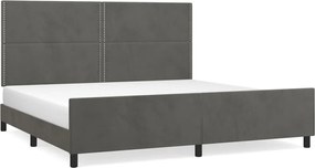 vidaXL Cadru de pat fără saltea, gri închis, 200x200 cm, catifea