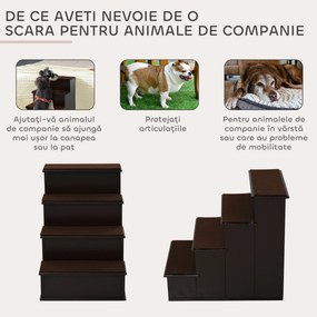 PawHut Scară Antiderapantă 4 Trepte, Perne Detasabile | Aosom Romania