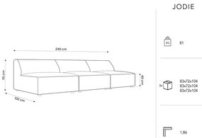 Canapea gri cu tapițerie din catifea 240 cm Jodie – Micadoni Home