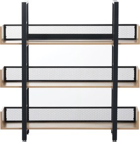 Raft cu 3 poliţe, stejar/negru, KILIS NEW TIP 1