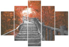 Tablou - Scări în natură, portocaliu (150x105 cm)