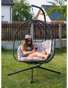 Happy Green Fotoliu suspendat din rattan Villa Big, 120 x 110 x 200 cm