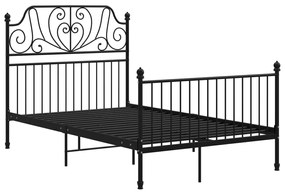 324847 vidaXL Cadru de pat, negru, 120x200 cm, metal