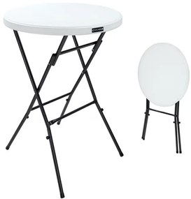 Deuba Masă de bar pliabilă Ø72 cm - albă
