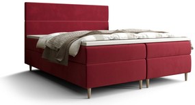 Pat matrimonial Boxspring 140 cm Flu (bordo) ( cu saltea și sp. depozitare). 1046536