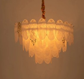 Lustra suspendata metal auriu si sticla CLARA 60