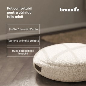 Patul pentru câini SnugNest Ø50 cm, pentru câini mici, mâner de transport, antiderapant