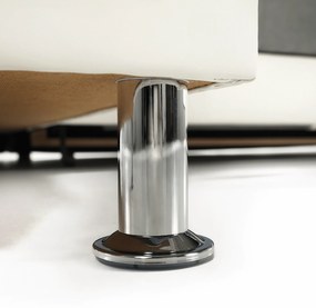 Colţar mic, piele ecologică alb/material textil gri, model stânga, SANTIAGO