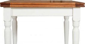 Masa pliabila, L90(180) 90 H80 cm, culoare natur alb antic, Lemn masiv