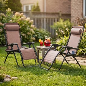 Scaun de plajă pentru grădină 4Home Relax, maro