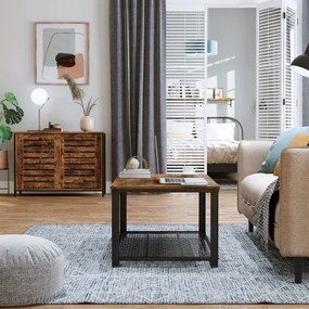 Comodă cu uși glisante FIRA maro/negru