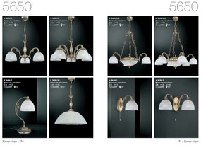Plafoniera clasica design italian din alama, sticla 5650 RA-PL. 5650/4