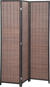HOMCOM Paravan din lemn separator de cameră panou despărțitor pliabil 3 panouri 135 x 180 cm maro | Aosom Romania