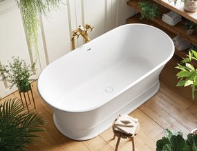Cada baie freestanding ovala, compozit, 159 x 78 cm, Cast Marble Alcamo 159 x 78 cm