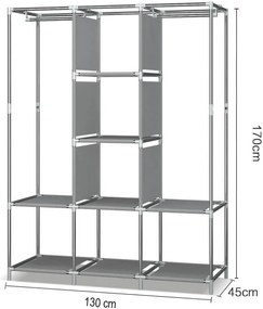 Sifonier mobil, dimensiuni 130x45x170 cm