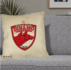 Perna Personalizata FC Dinamo Bucuresti 1948 Fotbal, 40x40 cm, Crem, Husa Detasabila, Perna Inclusa, BEKZ®