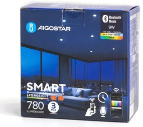 SET 3x corp de iluminat LED RGBW dimabil încastrat Aigostar MESH 9W/230V 2700K-6500K d. 14,5cm